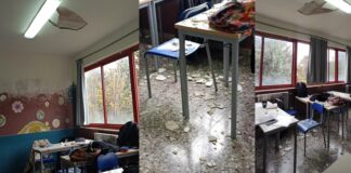 Pezzo di intonaco si stacca dal soffitto e crolla in una classe del Liceo Artistico di Corato