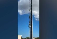 Paura al Comunale di via Gravina: l’ex custode si arrampica su una torre faro
